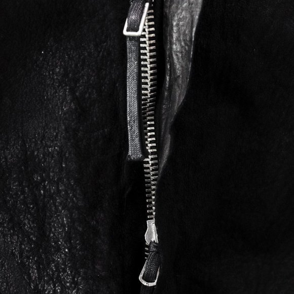 Boris Bidjan Saberi Distressed Black Hooded Leather Jacket - Picture 9 of 10